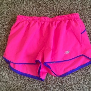 Pink and blue New Balance Womens shorts